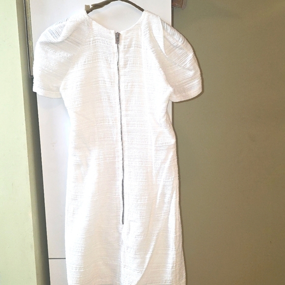 IRO White Textured Mini Dress Tulip Short Sleeve Jacqueta Xs - Picture 4 of 7